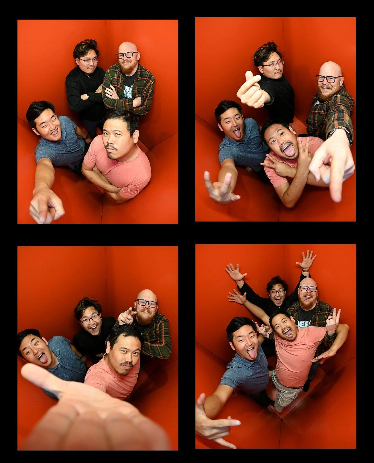 Guests at a Dragon Rocketz photo booth
